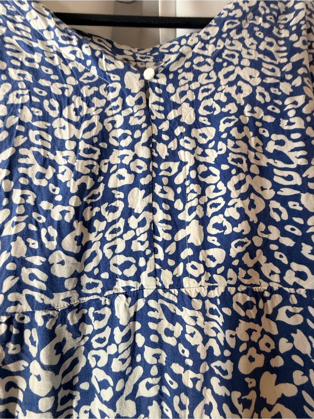 Blue and White Animal Print Women's Dress